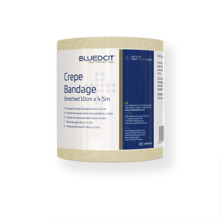 Blue Dot 10cm x 4.5m Crepe Bandage