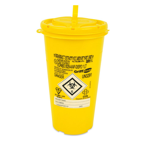 Sharps Container Yellow 1ltr