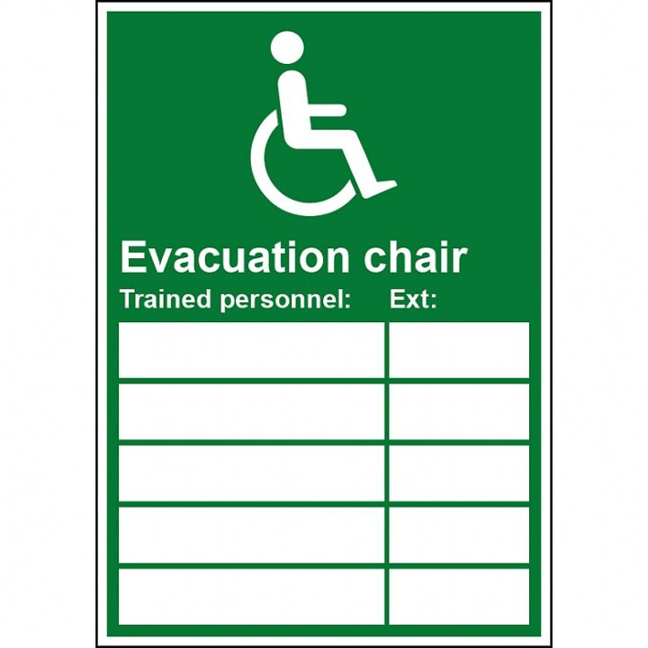 Evacuation Chair Trained Personnel Sign