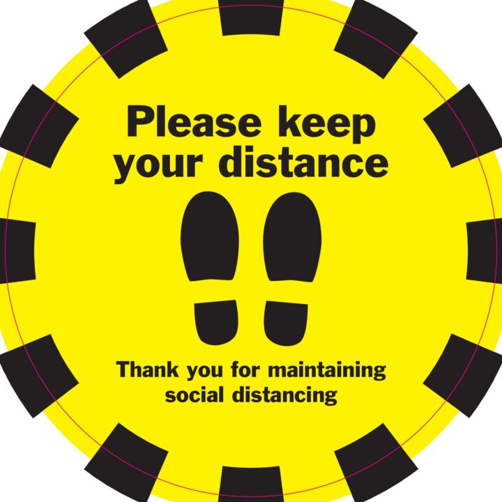 Please Keep Your Distance (Floor Graphic) 200mm Diameter