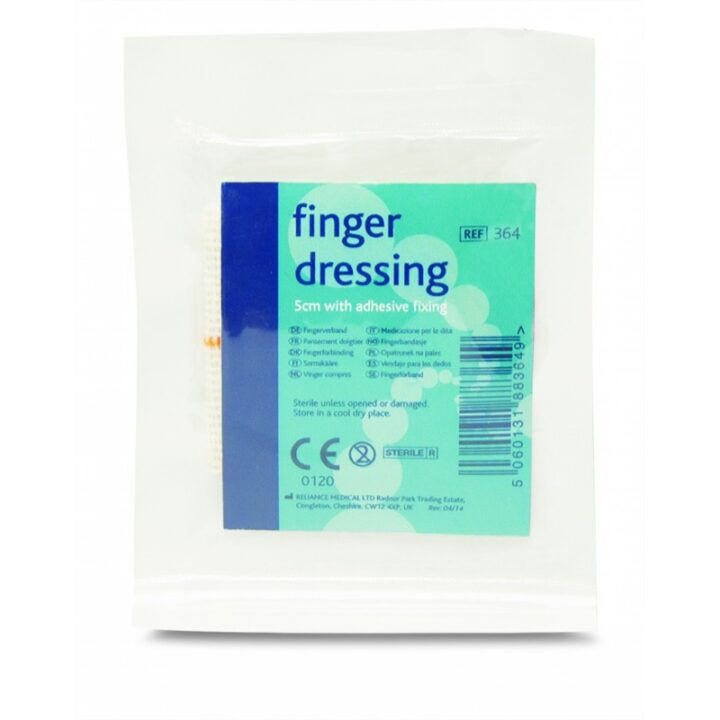 large finger dressing with adhesive fixing pack of 10