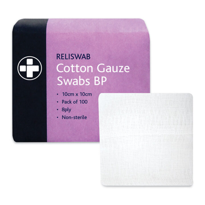 Cotton Gauze Non Sterile Swabs 10cm x 10cm Pack of 100
