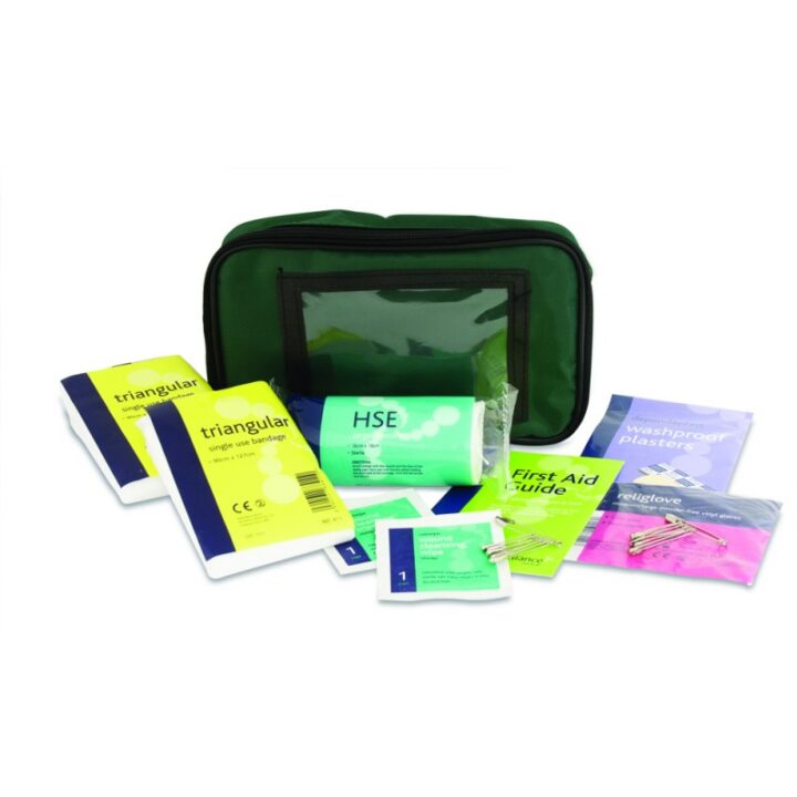 One Person First Aid Kit - Small Green Pouch