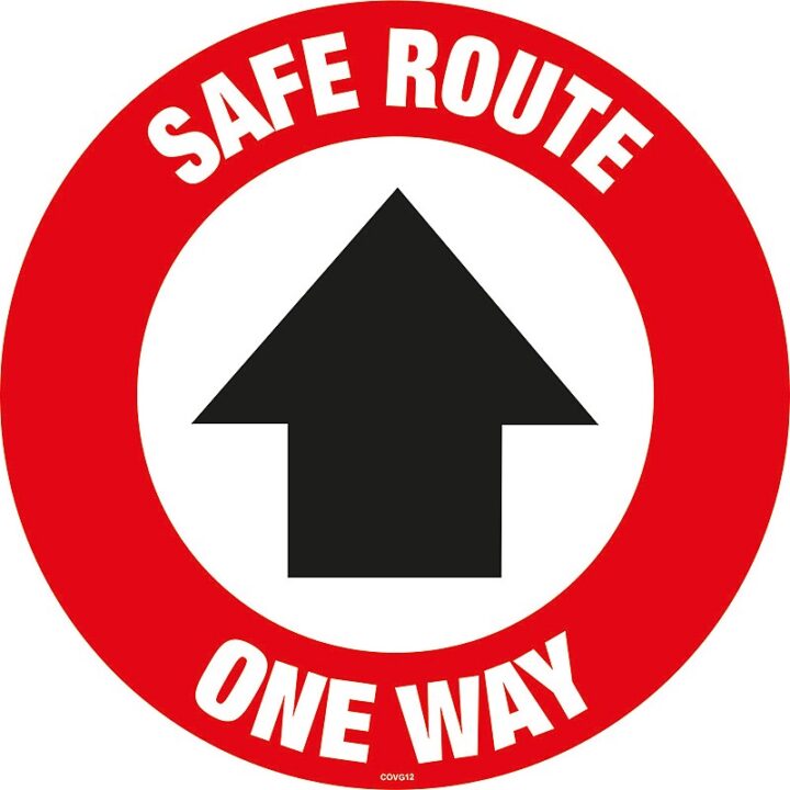 Safe Route One Way Arrow (Floor Graphic) 200mm Diameter