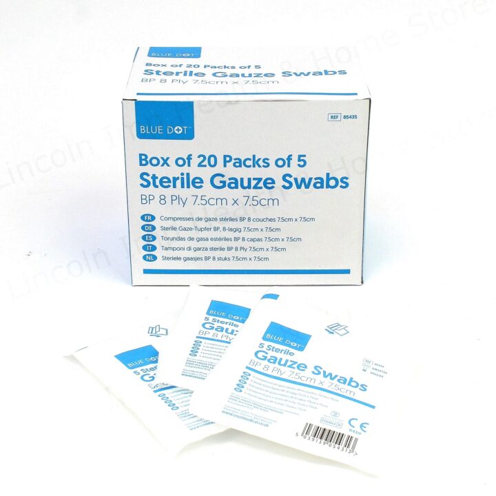 Sterile Gauze Swabs Packs of 5 Box of 20