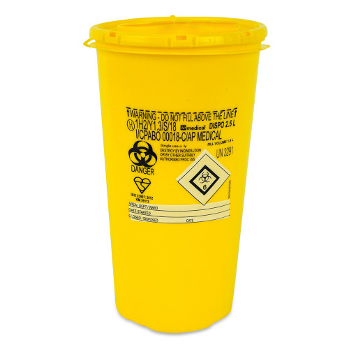 Sharps Container Yellow 2.5ltr