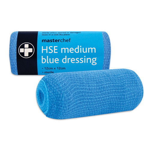 Blue Medium HSE Dressing 12cm x 12cm Pack of 10