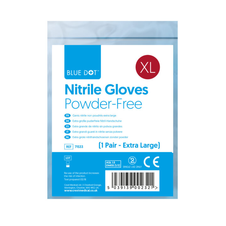 Nitrile Powder Free XLarge Gloves – Single Pair