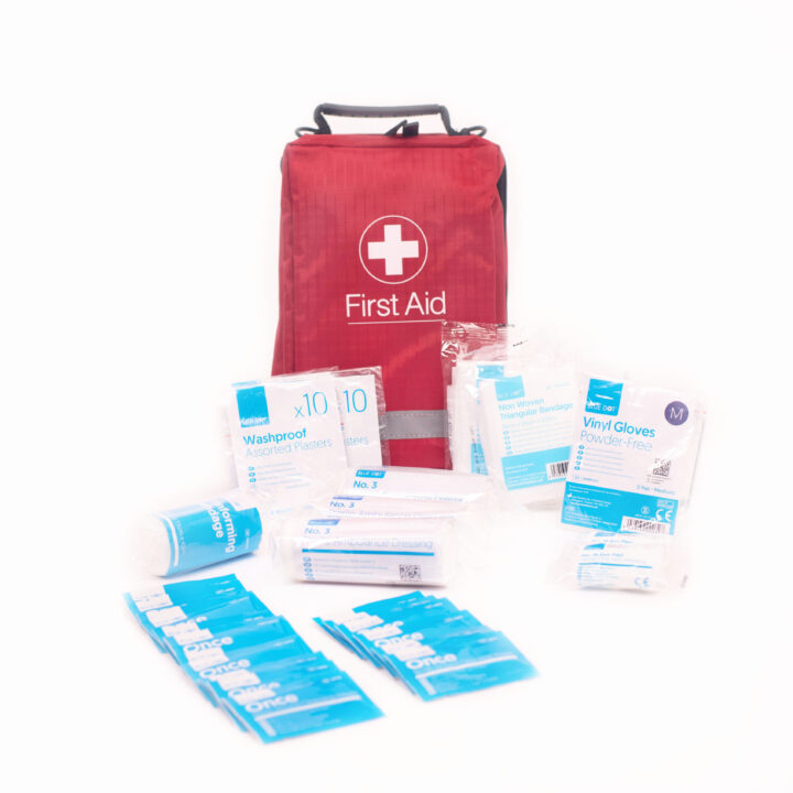 Blue Dot First Aid Kit Domestic/Car in Red Series Bag