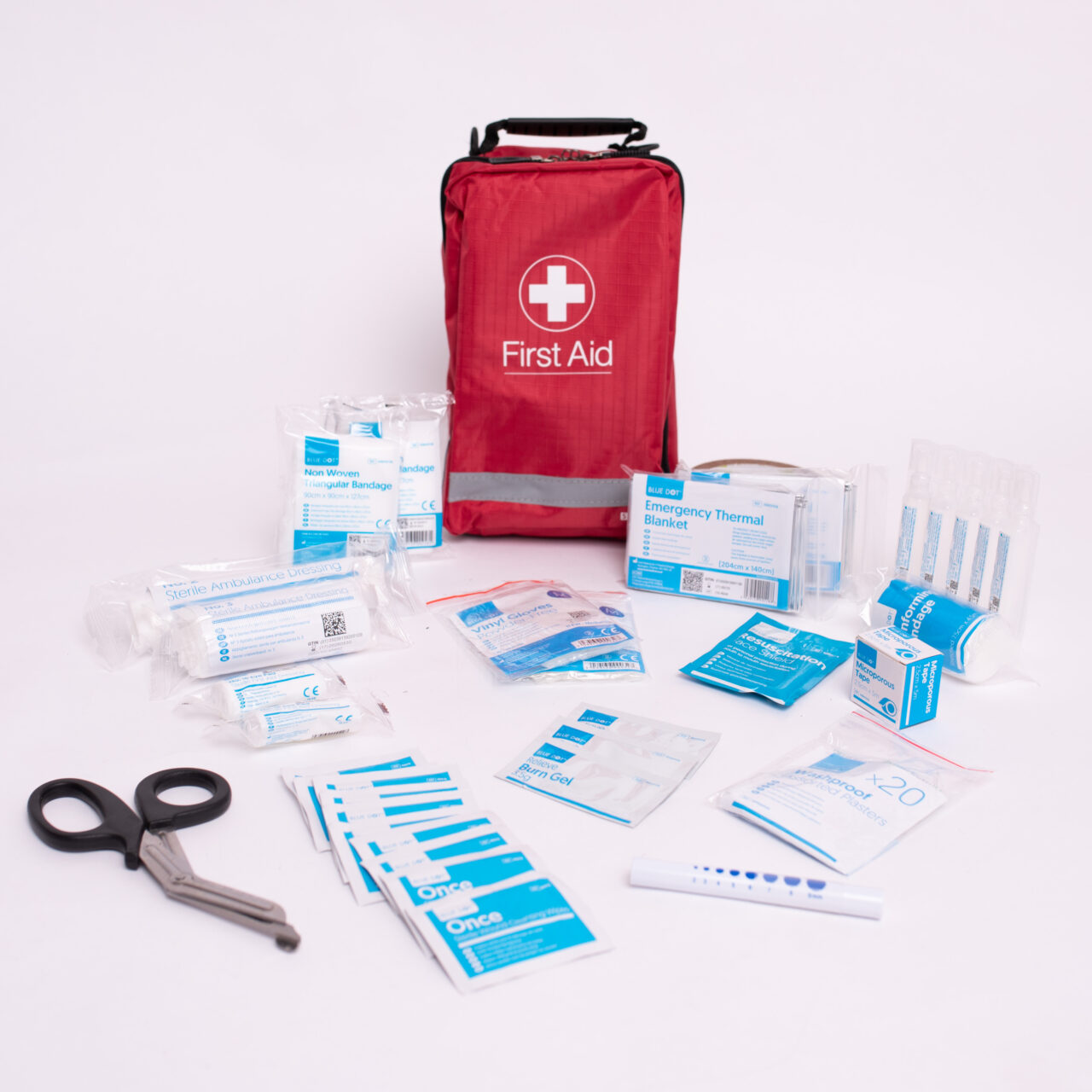 Blue Dot Motorist First Aid Kit Packed in Series Bag
