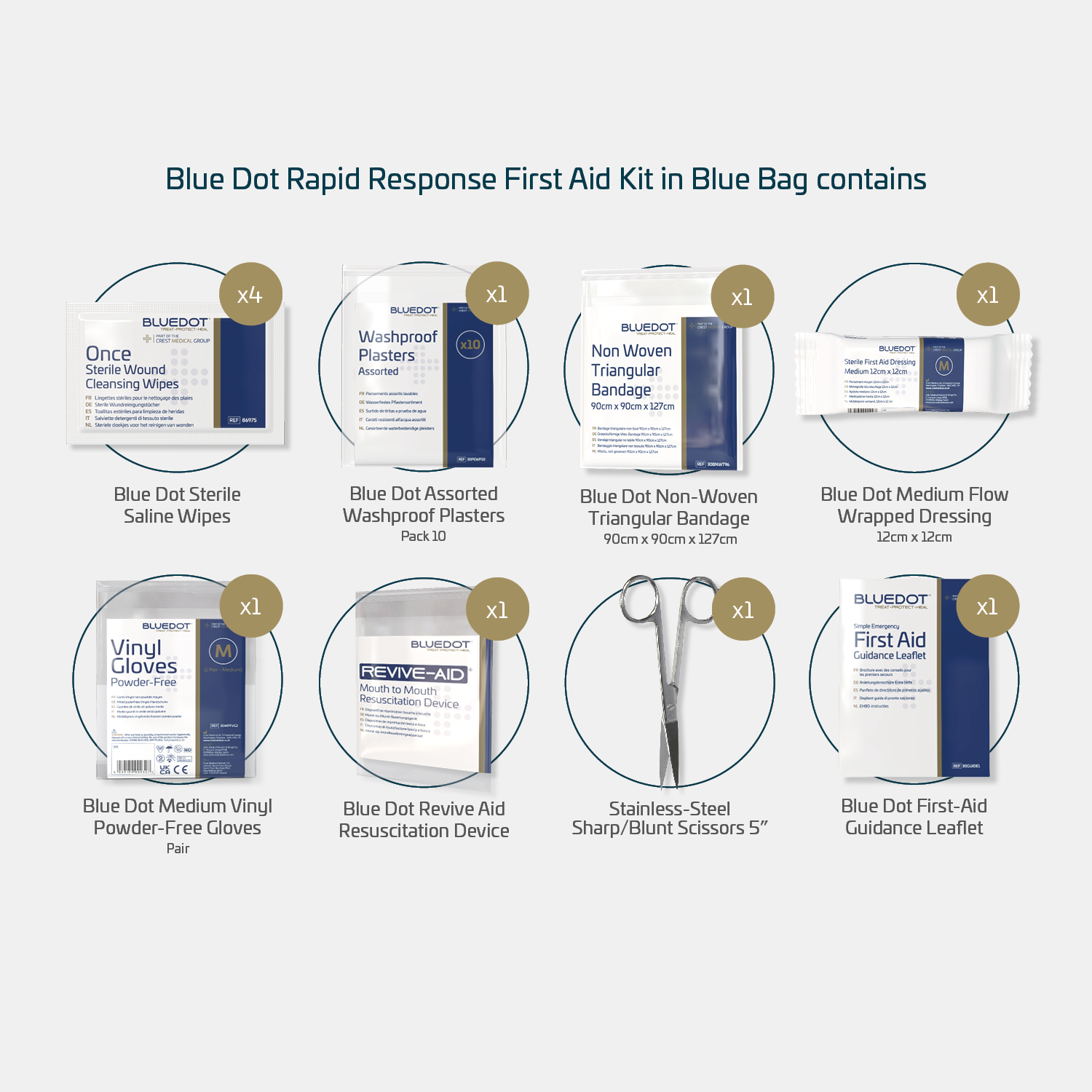 Blue Dot Rapid Response First Aid Kit Packed in Blue Bag St Andrews