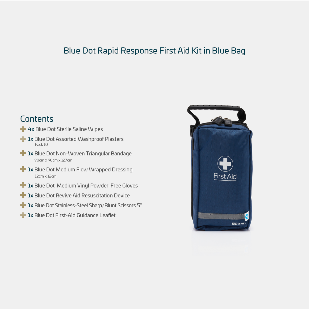 Blue Dot Rapid Response First Aid Kit Packed in Blue Bag - Image 4